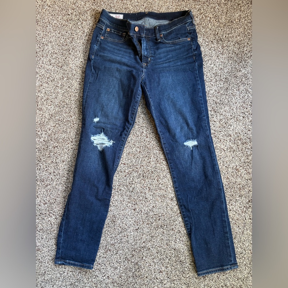 GAP Dark Blue Distressed Skinny Jeans